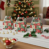 Country patchwork christmas pattern bedankdoosjes