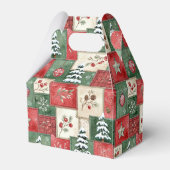 Country patchwork christmas pattern bedankdoosjes (Achterkant)