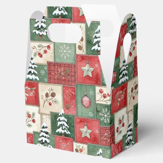 Country patchwork christmas pattern bedankdoosjes (Geopend)