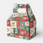 Country patchwork christmas pattern bedankdoosjes (Voorkant Zijde)