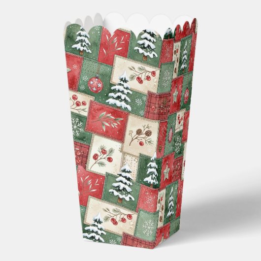 Country patchwork christmas pattern bedankdoosjes (Achterkant)