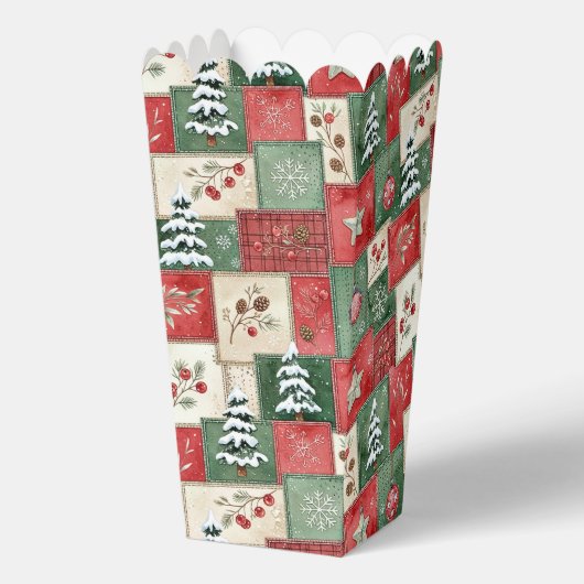 Country patchwork christmas pattern bedankdoosjes (Voorkant)