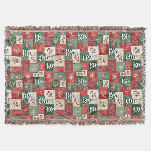 Country patchwork christmas pattern deken (Voorkant)