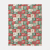 Country patchwork christmas pattern fleece deken (Voorkant)