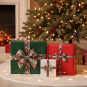 Country patchwork christmas pattern grosgrain lint