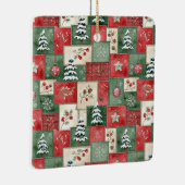 Country patchwork christmas pattern keramisch ornament (Rechts)