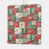 Country patchwork christmas pattern keramisch ornament (Links)