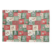 Country patchwork christmas pattern kussensloop (Achterkant)