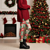 Country patchwork christmas pattern leggings