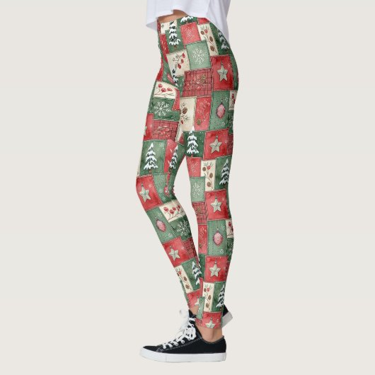 Country patchwork christmas pattern leggings (Links)