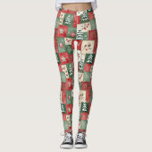 Country patchwork christmas pattern leggings (Voorkant)