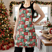 Country patchwork christmas pattern schort