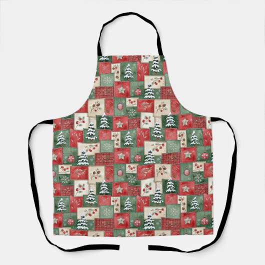 Country patchwork christmas pattern schort (Voorkant)