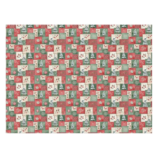 Country patchwork christmas pattern tafelkleed (Voorkant (Horizontaal))