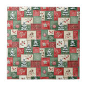Country patchwork christmas pattern tegeltje (Voorkant)