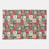 Country patchwork christmas pattern theedoek (Horizontaal)
