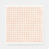 Country Peach Gekleurde Gingham servetten (Voorkant)