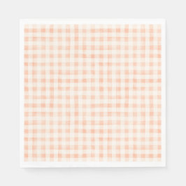 Country Peach Gekleurde Gingham servetten