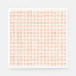 Country Peach Gekleurde Gingham servetten