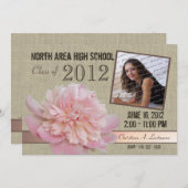 Country Peony Afstuderen Foto Kaart (Voorkant / Achterkant)