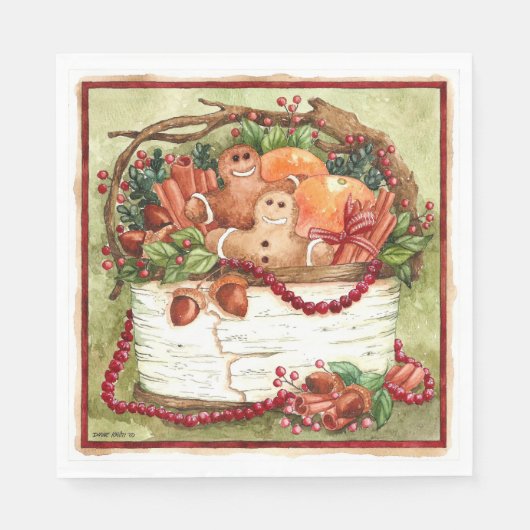 Country peperkoek mand servet (Voorkant)
