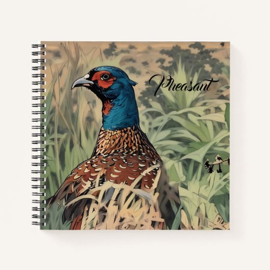 Country Pheasant Mannelijke Vogel Grijs Persoonlij Notitieboek (Voorkant)