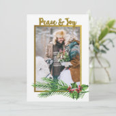 Country Photo Kerstmis Kaart (Staand voorkant)