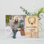 Country Photo Kerstmis Kaart (Staand voorkant)