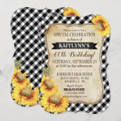 Country Picnic met Zonnebloemen Verjaardag Uitnodi Kaart (Voorkant / Achterkant)