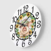 Country Pig Acrylic Wall Clock Grote Klok (Hoek)