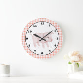 Country Pig Cartoon wall clock Grote Klok (Huis)