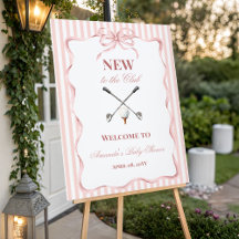 Country Pink Girl New to the Club Golf Baby Shower