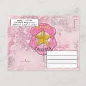 Country Pink Glitter Cowgirl Waterverf Verjaardag Uitnodiging Briefkaart (Achterkant)