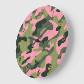 Country Pink Green Army Camo Camouflage Pattern Grote Klok (Hoek)