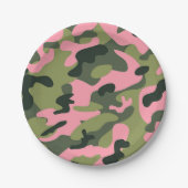 Country Pink Green Army Camo Camouflage Verjaardag Papieren Bordje (Voorkant)