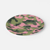 Country Pink Green Army Camo Camouflage Verjaardag Papieren Bordje (Gekanteld)