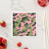 Country Pink Green Army Camo Camouflage Verjaardag Servetten (Insitu)
