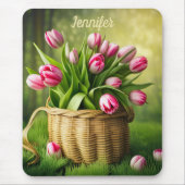 Country Pink Tulips Muismat (Voorkant)
