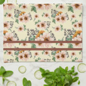 Country Pink, Yellow, Rust Floral Watercolor  Theedoek (Gevouwen)