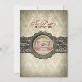 Country Place bloementheekopjes Bruids Tea Party Kaart