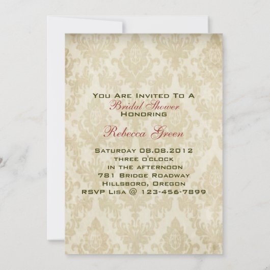 Country Place bloementheekopjes Bruids Tea Party Kaart (Achterkant)