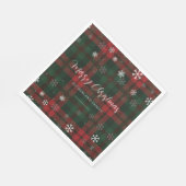Country Plaid Sneeuwvlokken Gepersonaliseerde Kers Servet (Hoek)