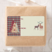 Country Plaids, Herten, Bomen Gift Label Sticker 2 (Insitu)