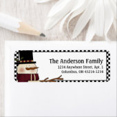 Country Prim Kerstmis Sneeuwman Adresetiketten Etiket (Insitu)