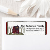 Country Prim Saltbox House 2 Retouradreslabels Etiket (Insitu)