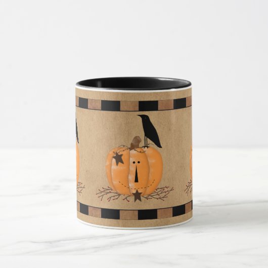 Country Primitive Pumpkin Mok (Midden)