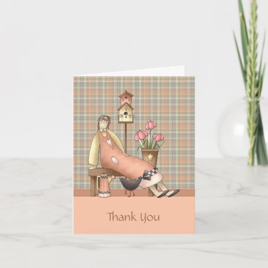 Country Primitive Thank You Card Bedankkaart (Voorkant)