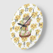 Country Pumpkin And Sunflowers Wall Clock Grote Klok (Hoek)