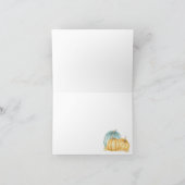Country Pumpkin Blue Waterverf Bedankkaart (Binnen)
