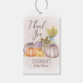 Country Pumpkin Blush Roze Waterverf Dank u Cadeaulabel (Voorkant)